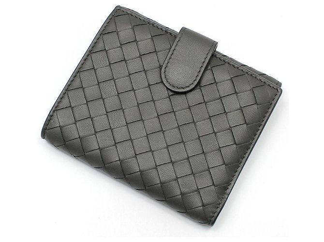 Bottega Veneta Cartera de malla trenzada Intrecciato gris Castaño - vista 4