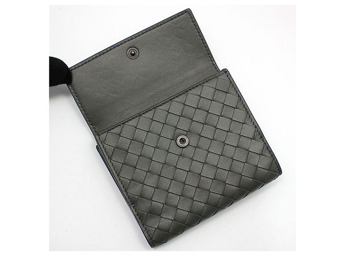 Bottega Veneta Cartera de malla trenzada Intrecciato gris Castaño - vista 6