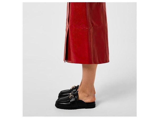 Gucci Aufbereiteter Lederrock Rot - Ansicht 4