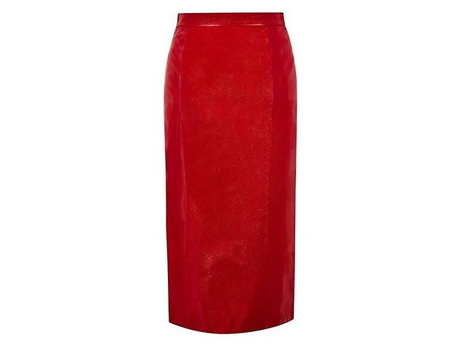 Gucci Aufbereiteter Lederrock Rot - Ansicht 6