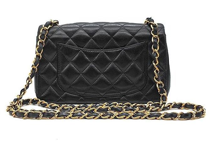 Chanel Borsa a tracolla Classic New Mini in agnello Nero - vista 3