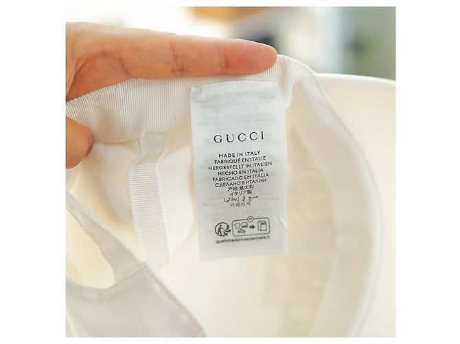 Gucci Multi Logo Cap aus Baumwolle Weiß Blau - Ansicht 18