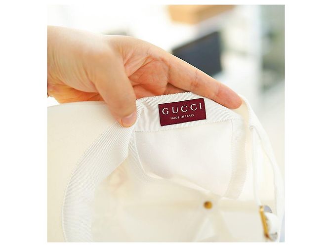 Gucci Multi Logo Cap aus Baumwolle Weiß Blau - Ansicht 4