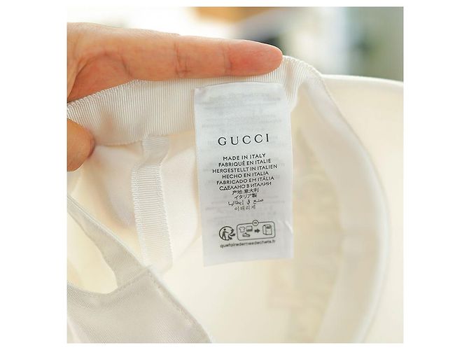 Gucci Multi Logo Cap aus Baumwolle Weiß Blau - Ansicht 6