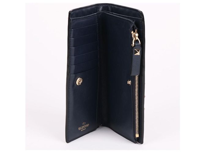 Valentino Rockstud Damen-Langgeldbörse Navy Blau - Ansicht 11