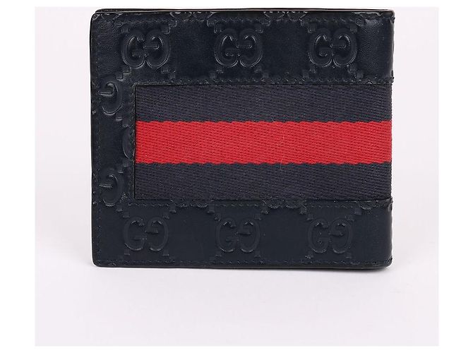 Gucci Navy Cima Leather Men's Wallet Blue - view 4
