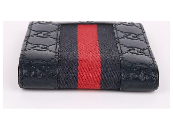 Gucci Navy Cima Leather Men's Wallet Blue - view 6