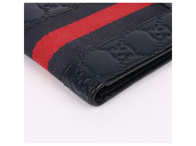 Gucci Navy Cima Leather Men's Wallet Blue - view 7