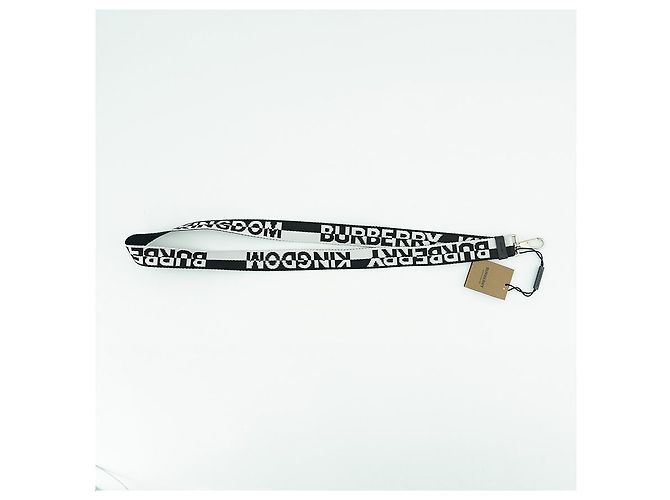 Burberry Collana con cinturino in nylon bianco e nero Logo Kingdom - vista 10