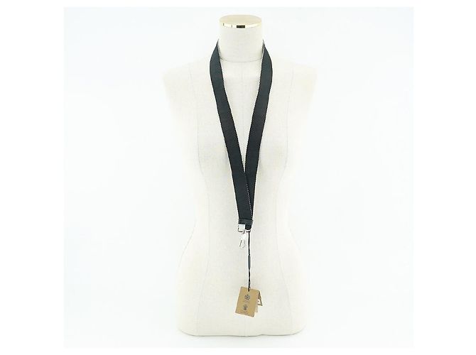 Burberry Collana con cinturino in nylon bianco e nero Logo Kingdom - vista 4