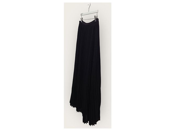 Louis Vuitton Falda Maxi de seda plisada negra Negro - vista 2