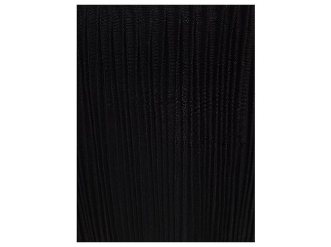 Louis Vuitton Falda Maxi de seda plisada negra Negro - vista 3