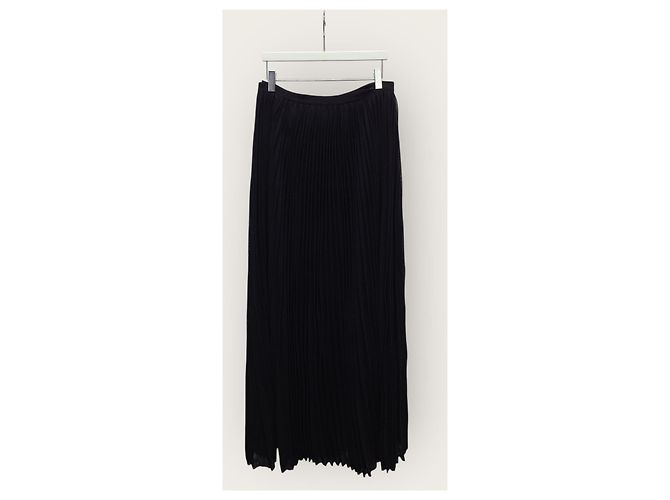 Louis Vuitton Falda Maxi de seda plisada negra Negro - vista 4
