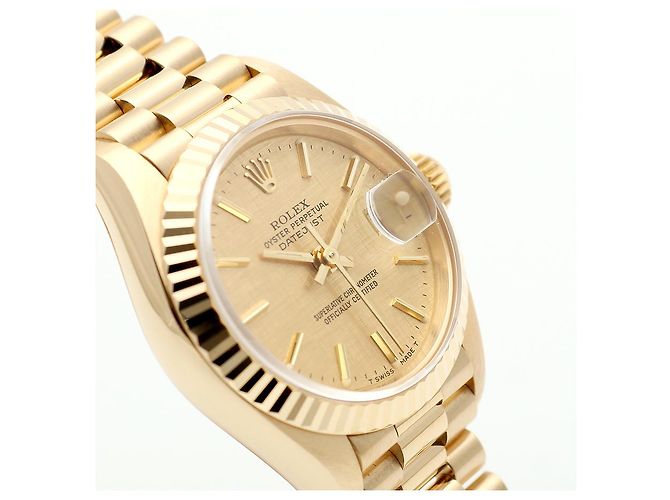 Rolex Datejust Gold Damenuhr Bocas Classic Vintage Golden - Ansicht 11
