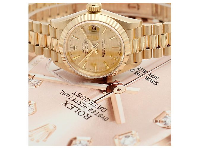 Rolex Datejust Gold Damenuhr Bocas Classic Vintage Golden - Ansicht 19