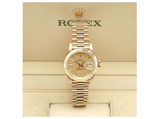 Rolex Datejust Gold Damenuhr Bocas Classic Vintage Golden - Ansicht 2