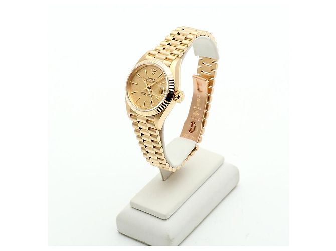 Rolex Datejust Gold Damenuhr Bocas Classic Vintage Golden - Ansicht 4