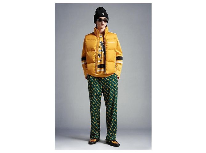Gilet imbottito Moncler Genius Palm Angels Roadman Giallo - vista 11