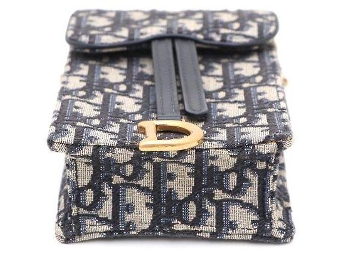 Dior Mini borsa a tracolla Oblique Saddle Gold Chain Blu - vista 6