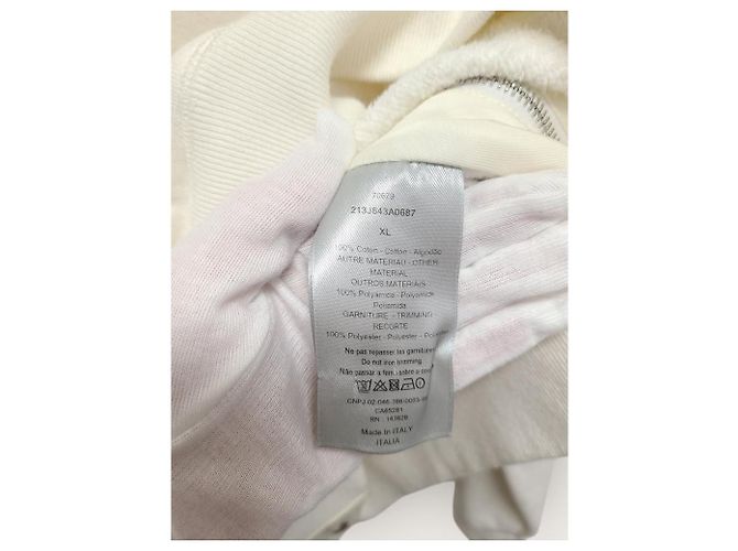 Dior Sacai Sweatshirt aus cremefarbener Baumwolle mit Logo-Patch Weiß - Ansicht 5