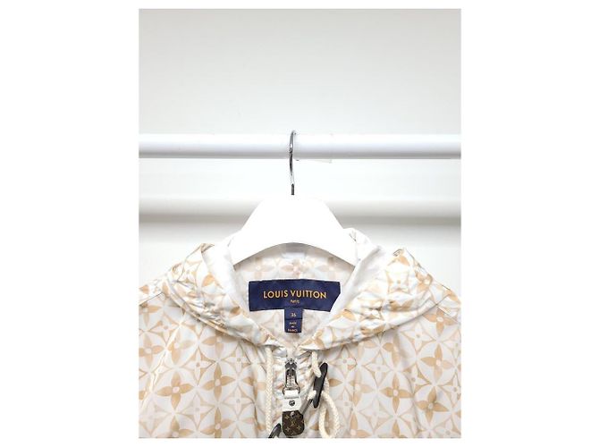 Louis Vuitton Parka corta Monogram Champaigne Flower Tile Blanco - vista 2