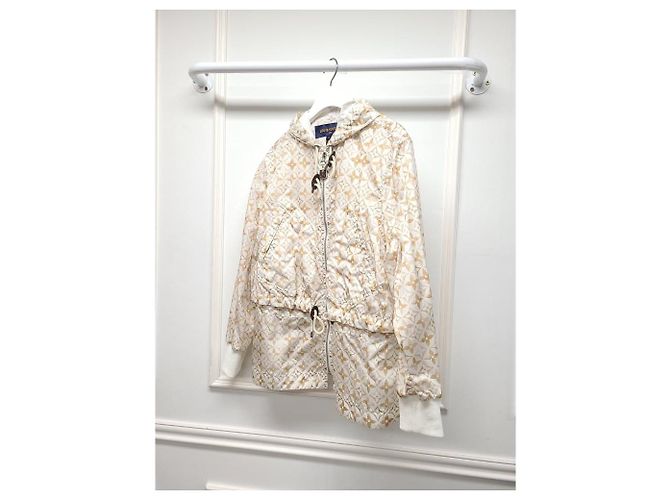 Louis Vuitton Parka corta Monogram Champaigne Flower Tile Blanco - vista 3