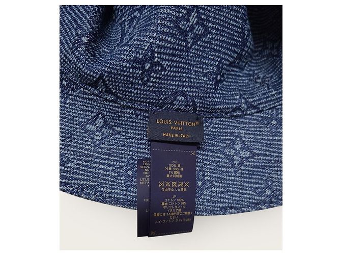 Louis Vuitton Cappello bucket reversibile in Epi Monogram denim blu - vista 6