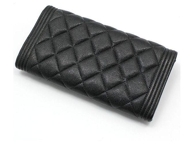 Chanel Cartera larga Silver Boy negra de Black Caviar Negro - vista 4