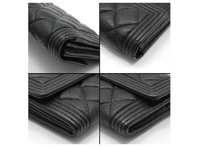 Chanel Cartera larga Silver Boy negra de Black Caviar Negro - vista 9