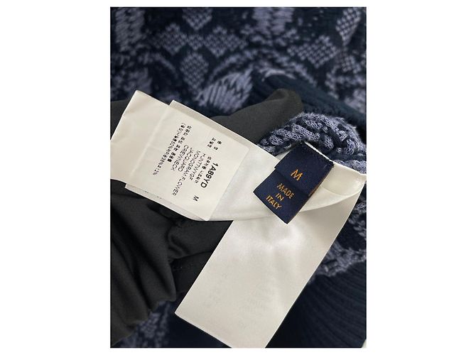Louis Vuitton Pull en maille à col rond en jacquard monogramme floral Noir - vue 6