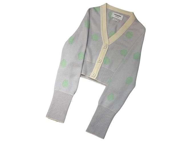 Thom Browne Kurzer Kaschmir-Cardigan mit Polka Dots - Ansicht 4