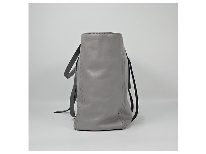 Miu Miu Bolso Tote de cuero con aspecto gris Castaño - vista 6