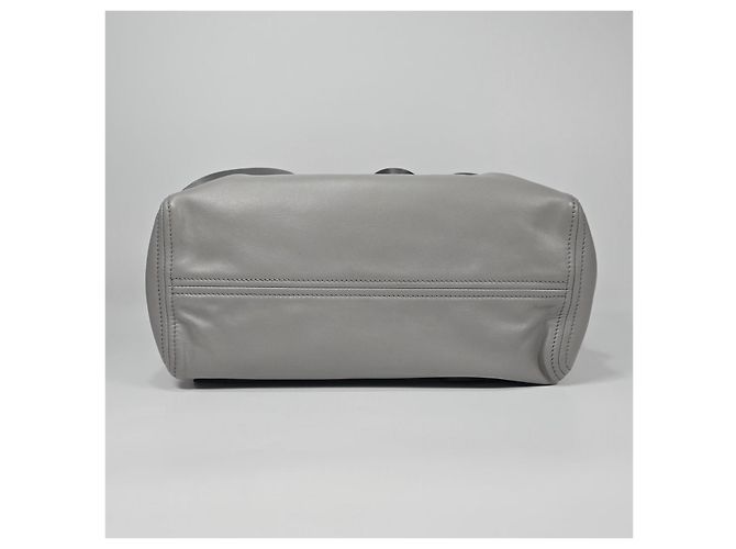 Miu Miu Bolso Tote de cuero con aspecto gris Castaño - vista 7