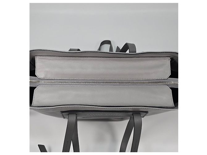 Miu Miu Bolso Tote de cuero con aspecto gris Castaño - vista 8