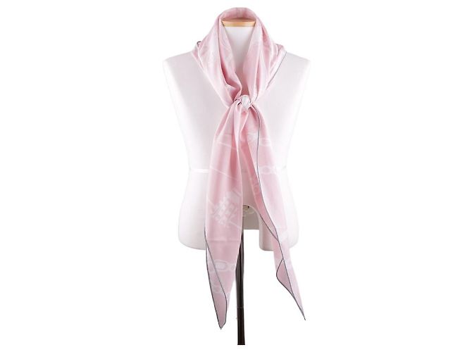 Hermès Baumwollschal Weiß - Ansicht 7