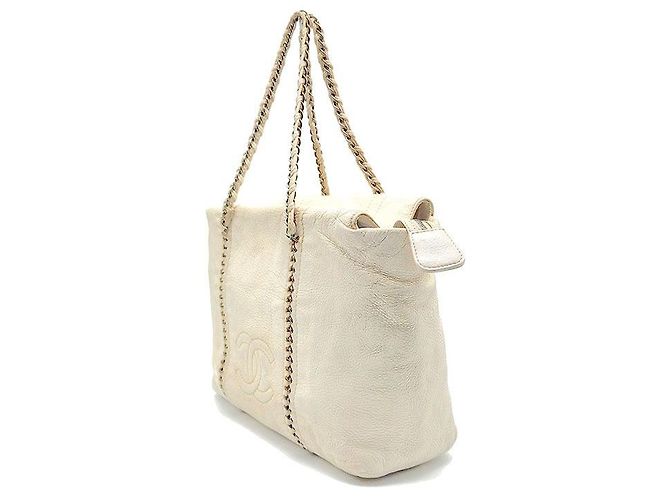 Chanel Borsa a tracolla di lusso con catena Bianco - vista 2
