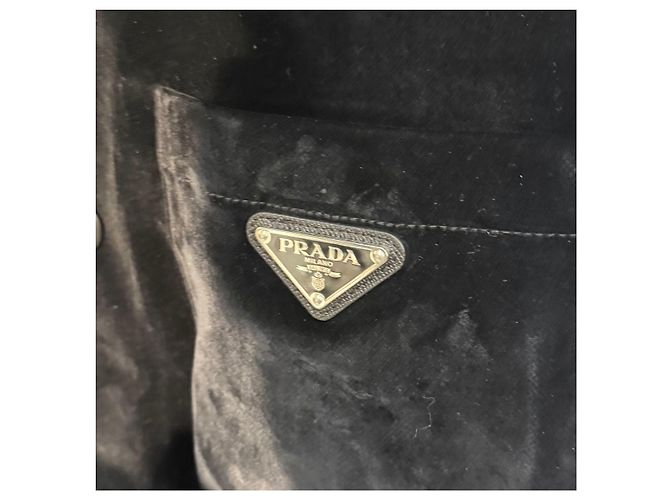 Prada Sobrecamisa in velluto di cotone elasticizzato Argento - vista 5
