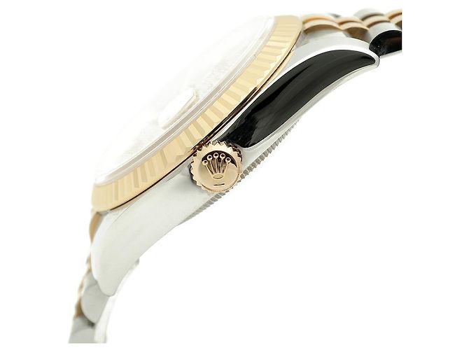 Rolex Orologio Combo Datejust da Uomo con Diamanti Originali Giallo - vista 10