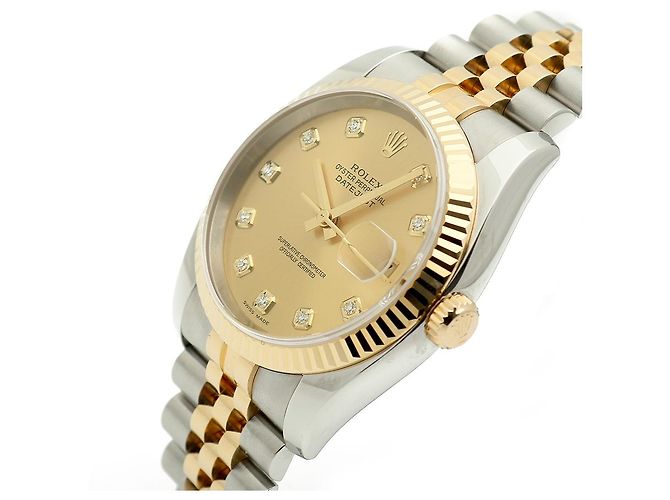 Rolex Orologio Combo Datejust da Uomo con Diamanti Originali Giallo - vista 11
