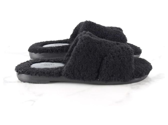 Hermès Sandali e pantofole in shearling Izmir Nero - vista 5