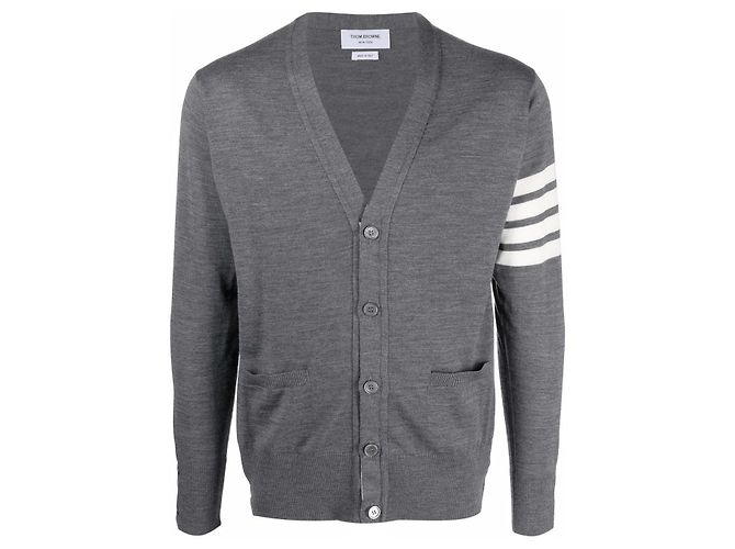 Thom Browne Merinowolle-Cardigan Braun - Ansicht 7
