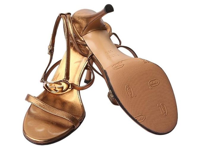 Gucci Décolleté e Sandali GG D'oro - vista 4