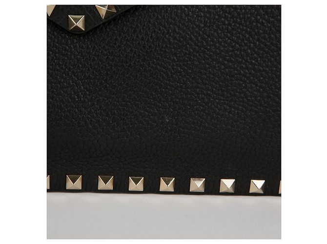 Valentino Clutch Envelope Rockstud in pelle nera - vista 2