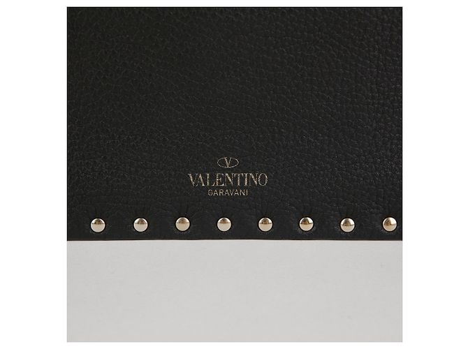 Valentino Clutch Envelope Rockstud in pelle nera - vista 5
