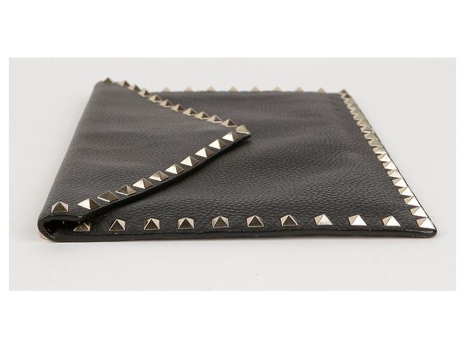 Valentino Clutch Envelope Rockstud in pelle nera - vista 6