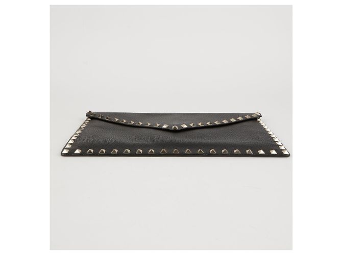 Valentino Clutch Envelope Rockstud in pelle nera - vista 7