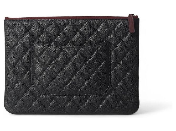 Chanel Clutch Caviar Silver New Nero - vista 2
