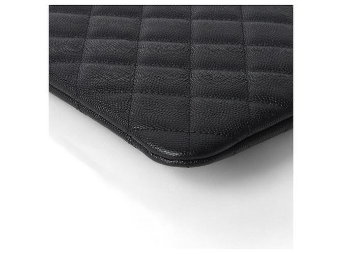 Chanel Clutch Caviar Silver New Nero - vista 5