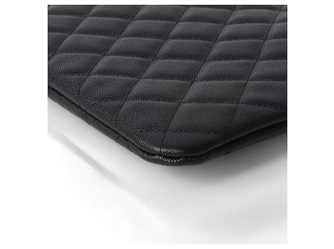 Chanel Clutch Caviar Silver New Nero - vista 6