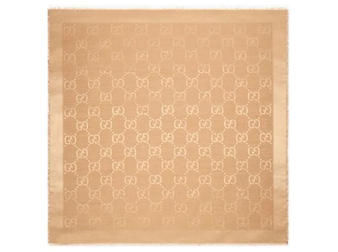 Gucci Sciarpa in lana e seta jacquard GG Arancione - vista 2
